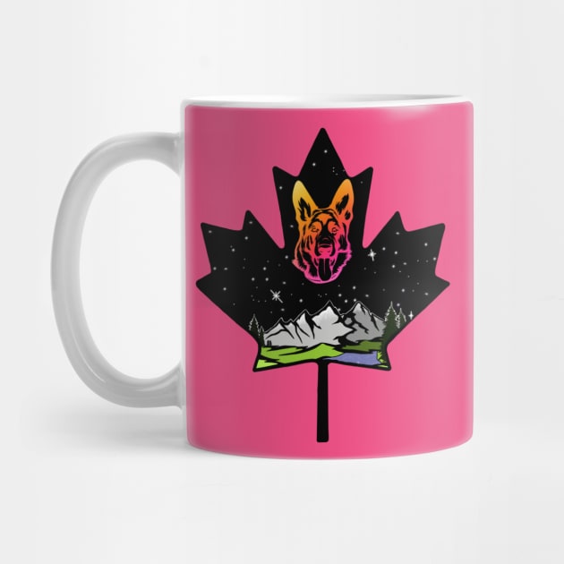 Canadian Maple Leaf German Shepherd - Pink/Orange by Inugoya